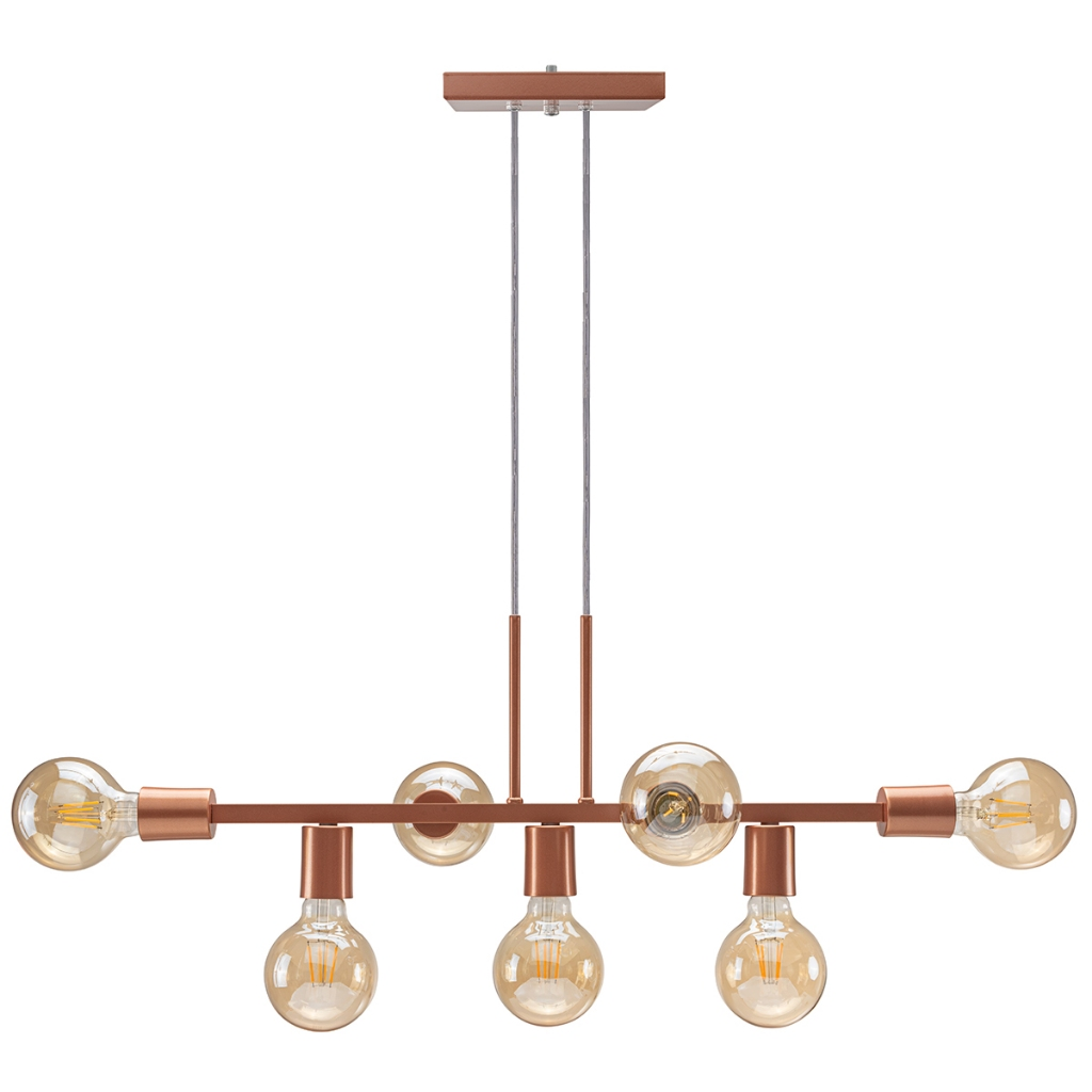 Luminária de teto Pendente Rubis para 7 Lâmpadas 68cm moderno industrial (Estilo Jabuticaba)