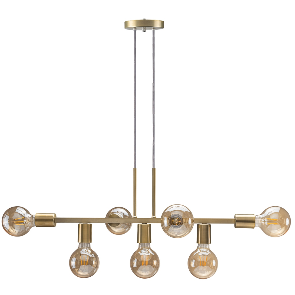 Luminária de teto Pendente Rubis para 7 Lâmpadas 68cm moderno industrial (Estilo Jabuticaba)
