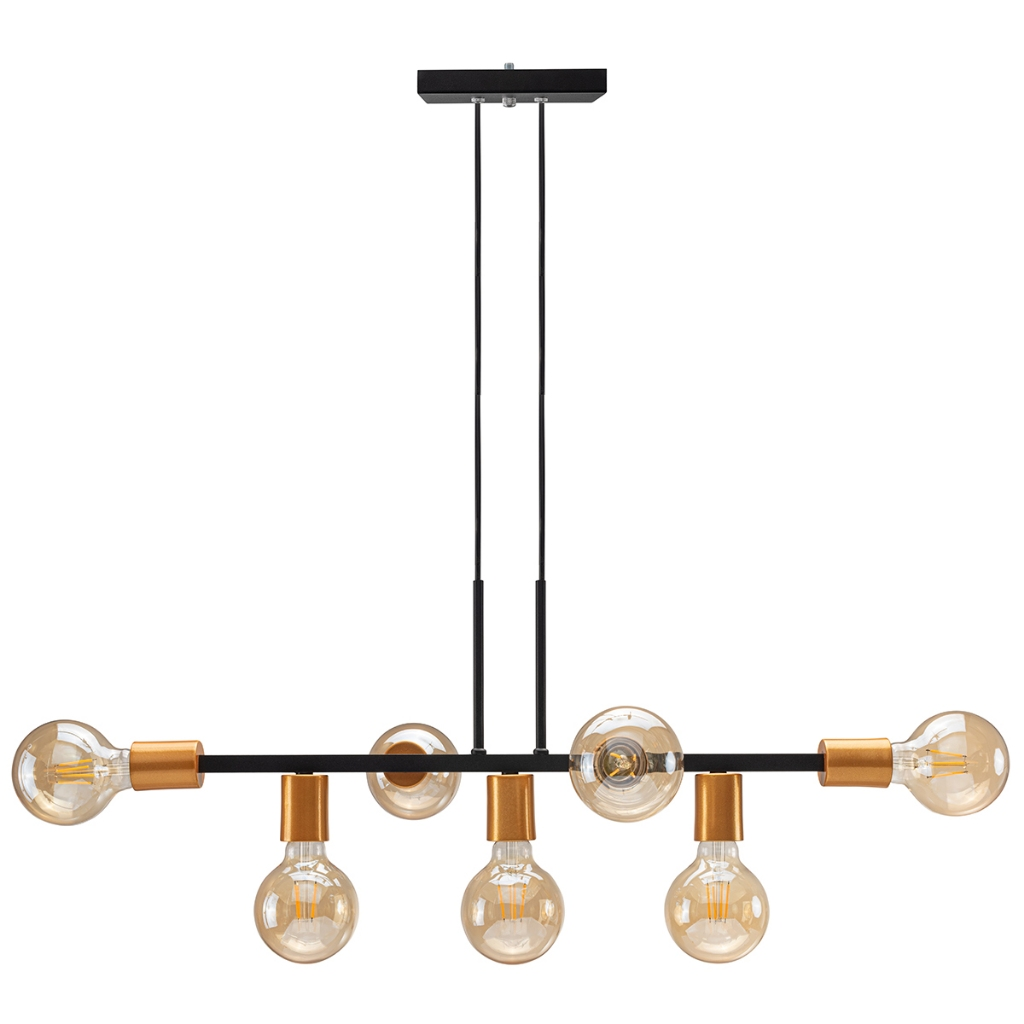 Luminária de teto Pendente Rubis para 7 Lâmpadas 68cm moderno industrial (Estilo Jabuticaba)