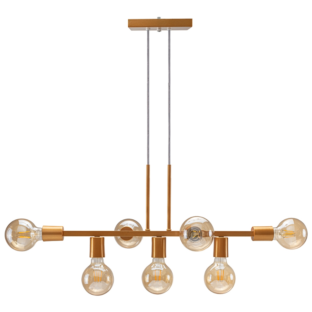 Luminária de teto Pendente Rubis para 7 Lâmpadas 68cm moderno industrial (Estilo Jabuticaba)