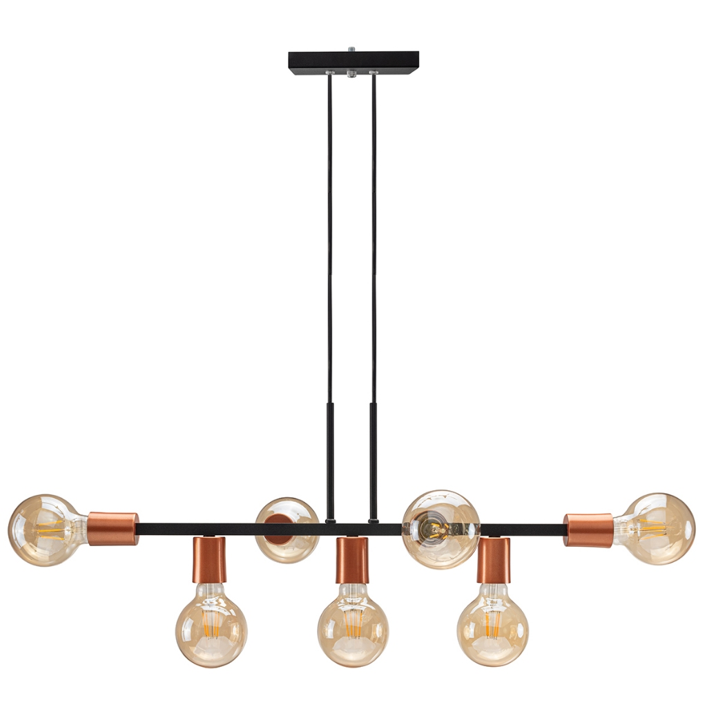 Luminária de teto Pendente Rubis para 7 Lâmpadas 68cm moderno industrial (Estilo Jabuticaba)