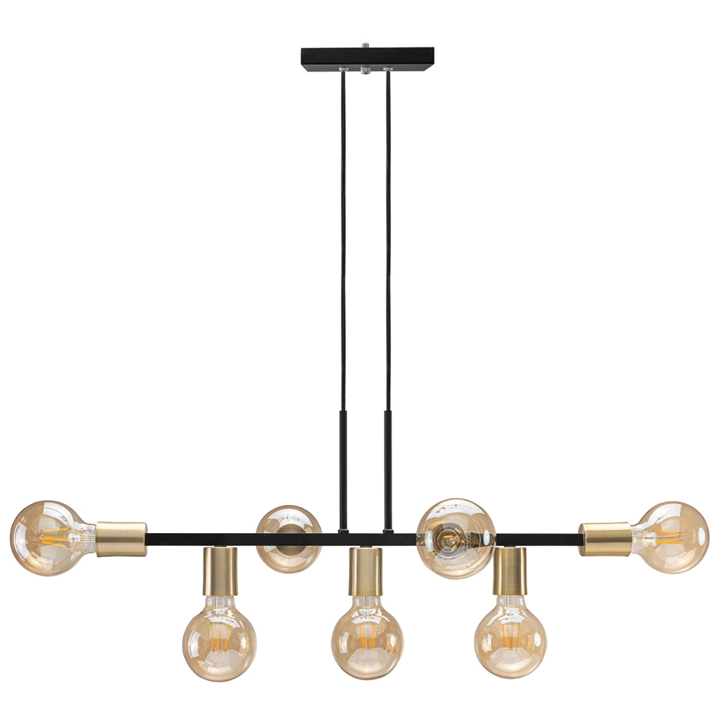 Luminária de teto Pendente Rubis para 7 Lâmpadas 68cm moderno industrial (Estilo Jabuticaba)