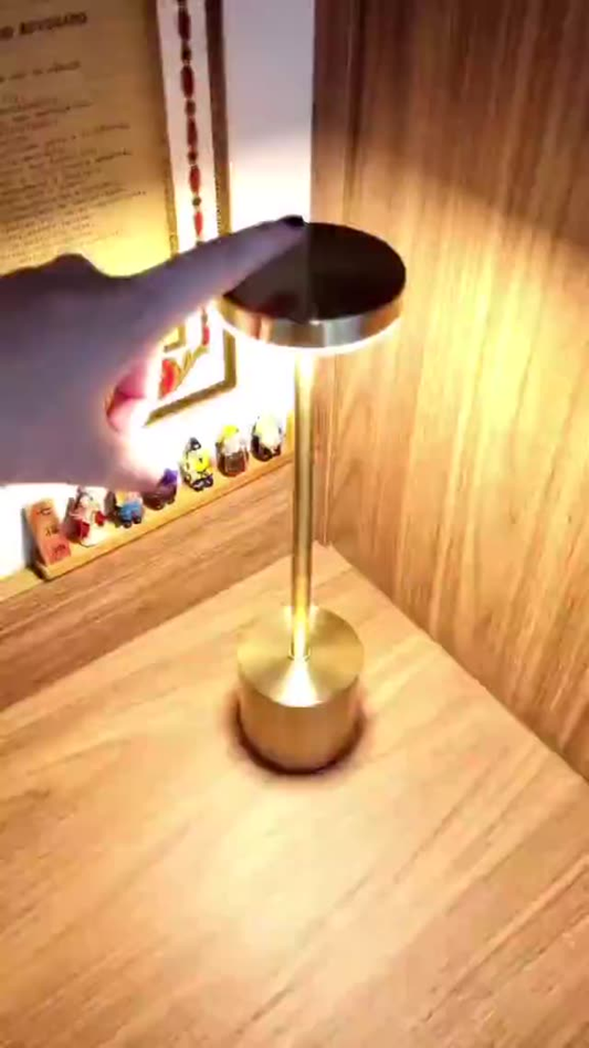 Luminária de Mesa Touch LED Recarregável Sem Fio - Candeeiro Dimerizável em Alumínio - Entrega Pronto - WYL