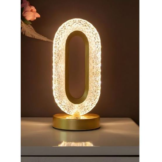 Luminária de Mesa Lâmpada Touch Quarto Luxuosa Cristal Acrílico 3 Tons de Led