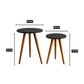 Kit Mesa Lateral Redonda de Canto de Sofá Para Sala Decoração