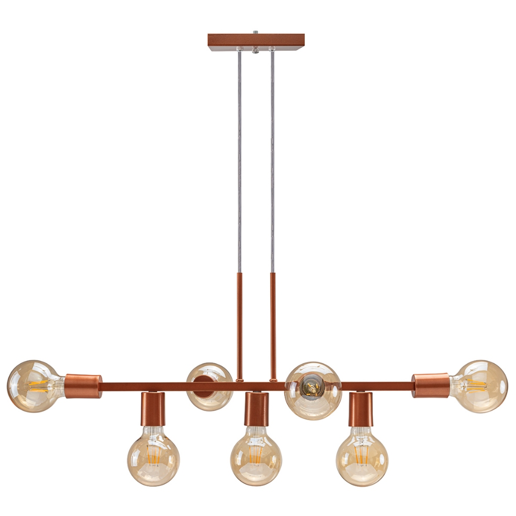 Luminária de teto Pendente Rubis para 7 Lâmpadas 68cm moderno industrial (Estilo Jabuticaba)