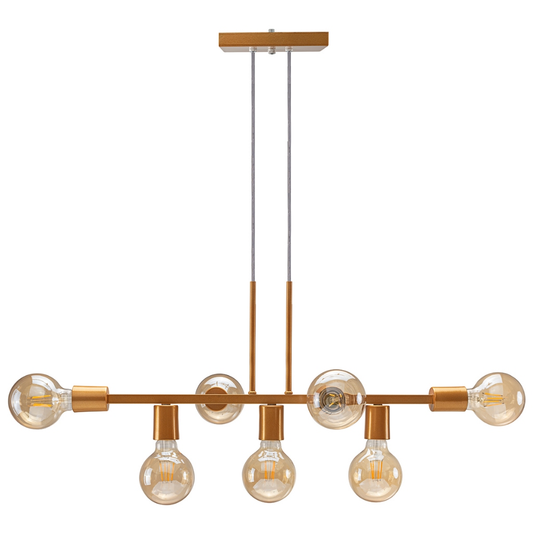 Luminária de teto Pendente Rubis para 7 Lâmpadas 68cm moderno industrial (Estilo Jabuticaba)