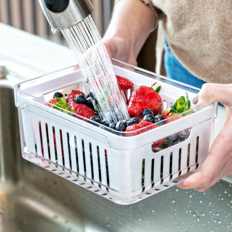 Kit Linea Crystal 4x – Organizadores de Geladeira 2,2L com Cestos